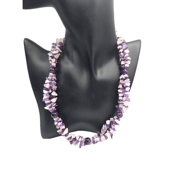 Vintage AMETHYST Gemstone Purple Necklace, Bracelet and Dangle Earrings Boxed - Picture 2 of 13